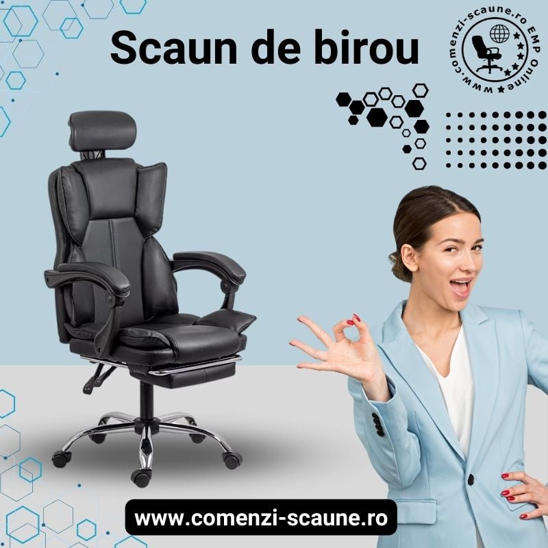 Scaune de birou pentru un confort superior Office 4151 piele eco neagră